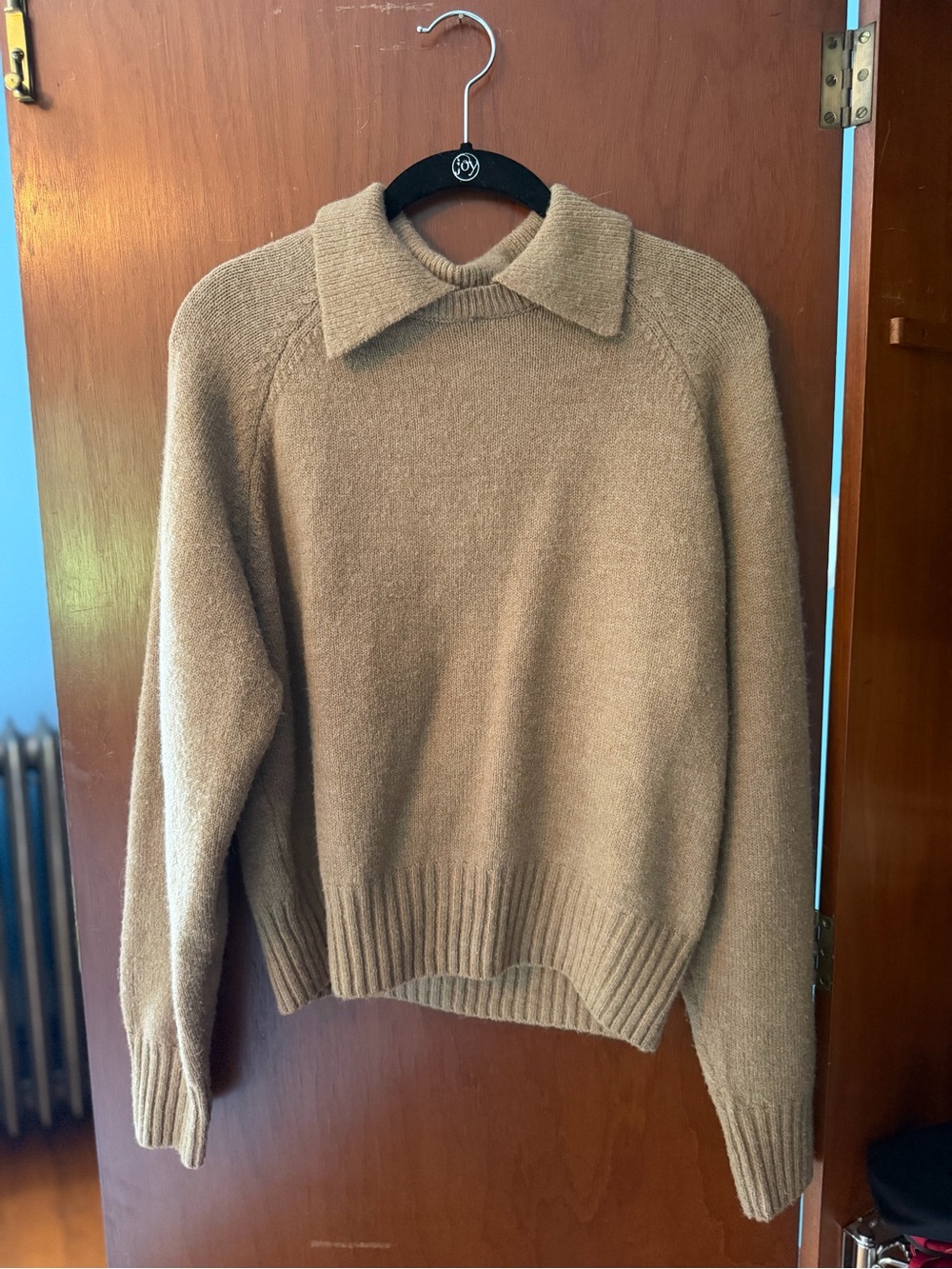 H&M Camel Ribbed Collar Knit Sweater
